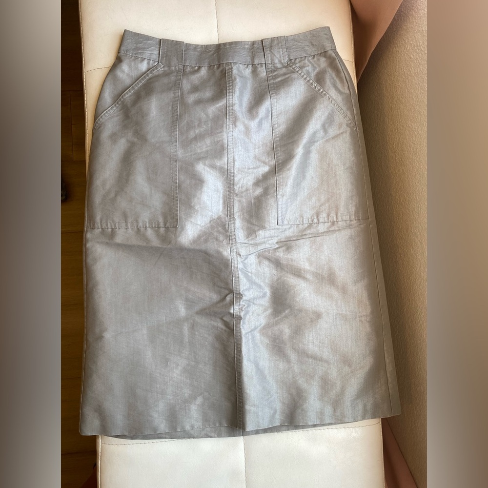 J. Crew Silver Pencil Skirt